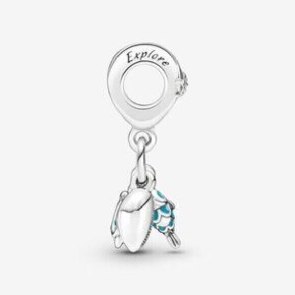 Pandora Fish, Sea Turtle & Conch Triple Dangle Charm - Picture 2 of 5
